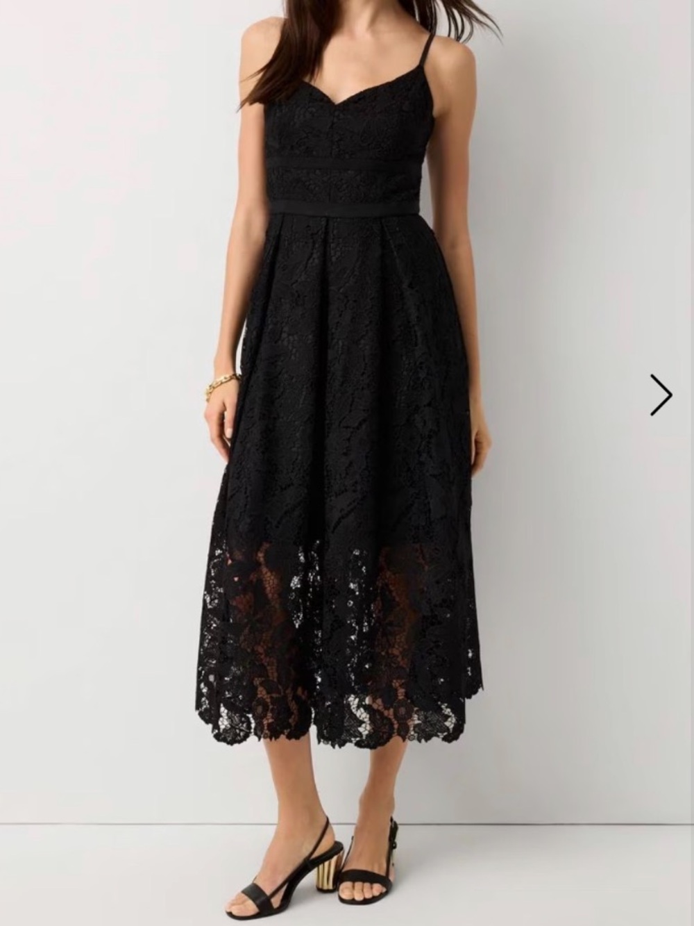 white house black market Black Lace Midi Dress - Women